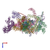 PDB entry 6qdv coloured by chain, top view.