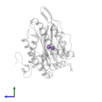 MANGANESE (II) ION in PDB entry 6qeh, assembly 1, side view.