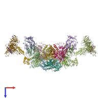 PDB entry 6qg6 coloured by chain, top view.