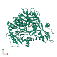 PDB entry 6qjz coloured by chain, front view.