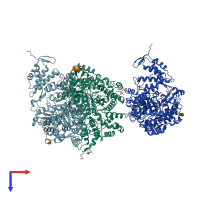 PDB entry 6r1r coloured by chain, top view.