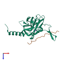 PDB entry 6r2i coloured by chain, top view.