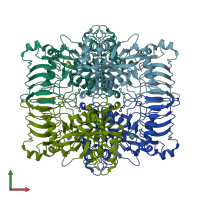 PDB entry 6r8b coloured by chain, front view.
