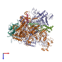 PDB entry 6r9g coloured by chain, top view.