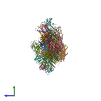 PDB entry 6rfq coloured by chain, side view.
