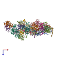 PDB entry 6rfq coloured by chain, top view.