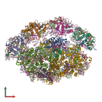 PDB entry 6rhz coloured by chain, front view.