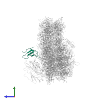 Photosystem I reaction center subunit IV, PsaE in PDB entry 6rhz, assembly 1, side view.