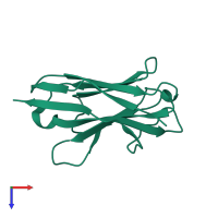 Monomeric assembly 1 of PDB entry 6ru3 coloured by chemically distinct molecules, top view.