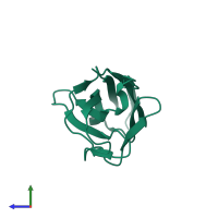 hFP1Nb1 in PDB entry 6ru3, assembly 1, side view.