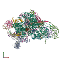 PDB entry 6rw4 coloured by chain, front view.