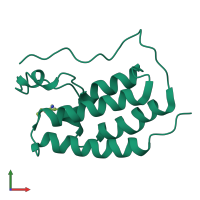PDB entry 6rwj coloured by chain, front view.