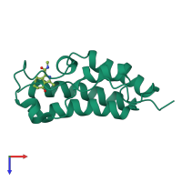 PDB entry 6rwj coloured by chain, top view.