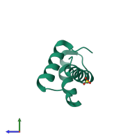 PDB entry 6ry3 coloured by chain, side view.