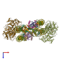 PDB entry 6ryu coloured by chain, top view.