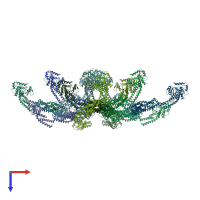 PDB entry 6rzu coloured by chain, top view.