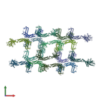 PDB entry 6rzv coloured by chain, front view.