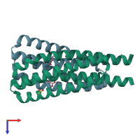 PDB entry 6s33 coloured by chain, top view.