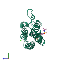 PDB entry 6s4b coloured by chain, side view.