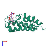 PDB entry 6s4b coloured by chain, top view.