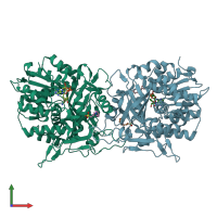 PDB entry 6s4d coloured by chain, front view.