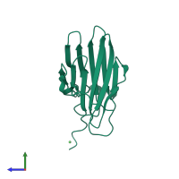 PDB entry 6s5i coloured by chain, side view.