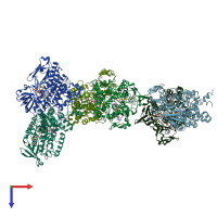 PDB entry 6se3 coloured by chain, top view.