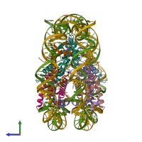 PDB entry 6sef coloured by chain, side view.