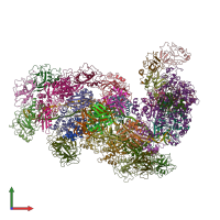 PDB entry 6shb coloured by chain, front view.
