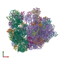 PDB entry 6skf coloured by chain, front view.