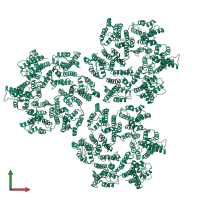 Capsid protein p24 in PDB entry 6skn, assembly 1, front view.