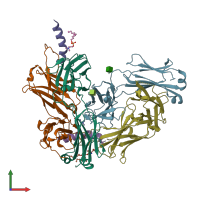 PDB entry 6snd coloured by chain, front view.