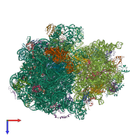 PDB entry 6spf coloured by chain, top view.