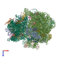 PDB entry 6spg coloured by chain, top view.