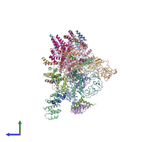 PDB entry 6sri coloured by chain, side view.