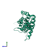 PDB entry 6ssj coloured by chain, side view.