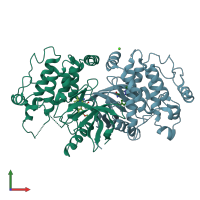 PDB entry 6szj coloured by chain, front view.