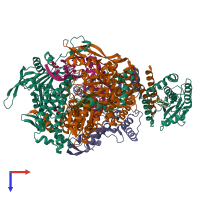 PDB entry 6szu coloured by chain, top view.