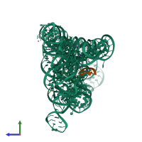 PDB entry 6t3k coloured by chain, side view.