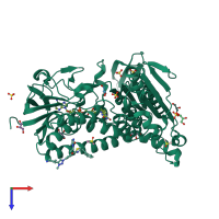 PDB entry 6t95 coloured by chain, top view.