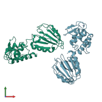 PDB entry 6tc6 coloured by chain, front view.