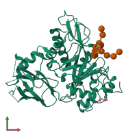 PDB entry 6tcv coloured by chain, front view.