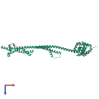 PDB entry 6thk coloured by chain, top view.