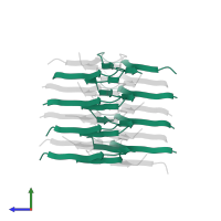 Amyloid-beta protein 40 in PDB entry 6ti7, assembly 1, side view.
