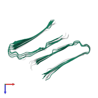 Amyloid-beta protein 40 in PDB entry 6ti7, assembly 1, top view.