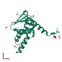 PDB entry 6toi coloured by chain, front view.