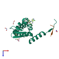 PDB entry 6toi coloured by chain, top view.