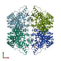 PDB entry 6tti coloured by chain, front view.