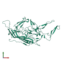 PDB entry 6u20 coloured by chain, front view.