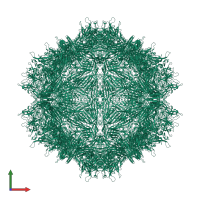 Capsid protein in PDB entry 6u20, assembly 1, front view.